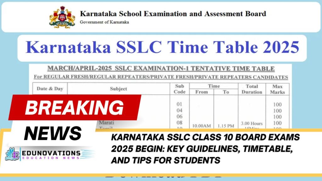 Karnataka SSLC Class 10 Board Exams 2025