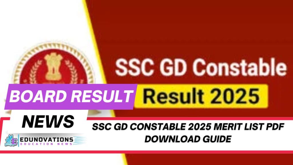 SSC GD Constable 2025 merit list PDF download