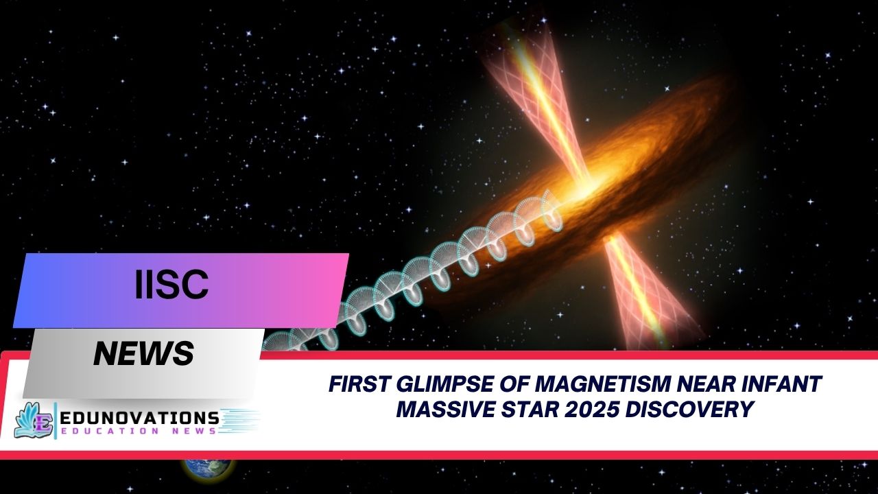 First glimpse of magnetism near infant massive star 2025