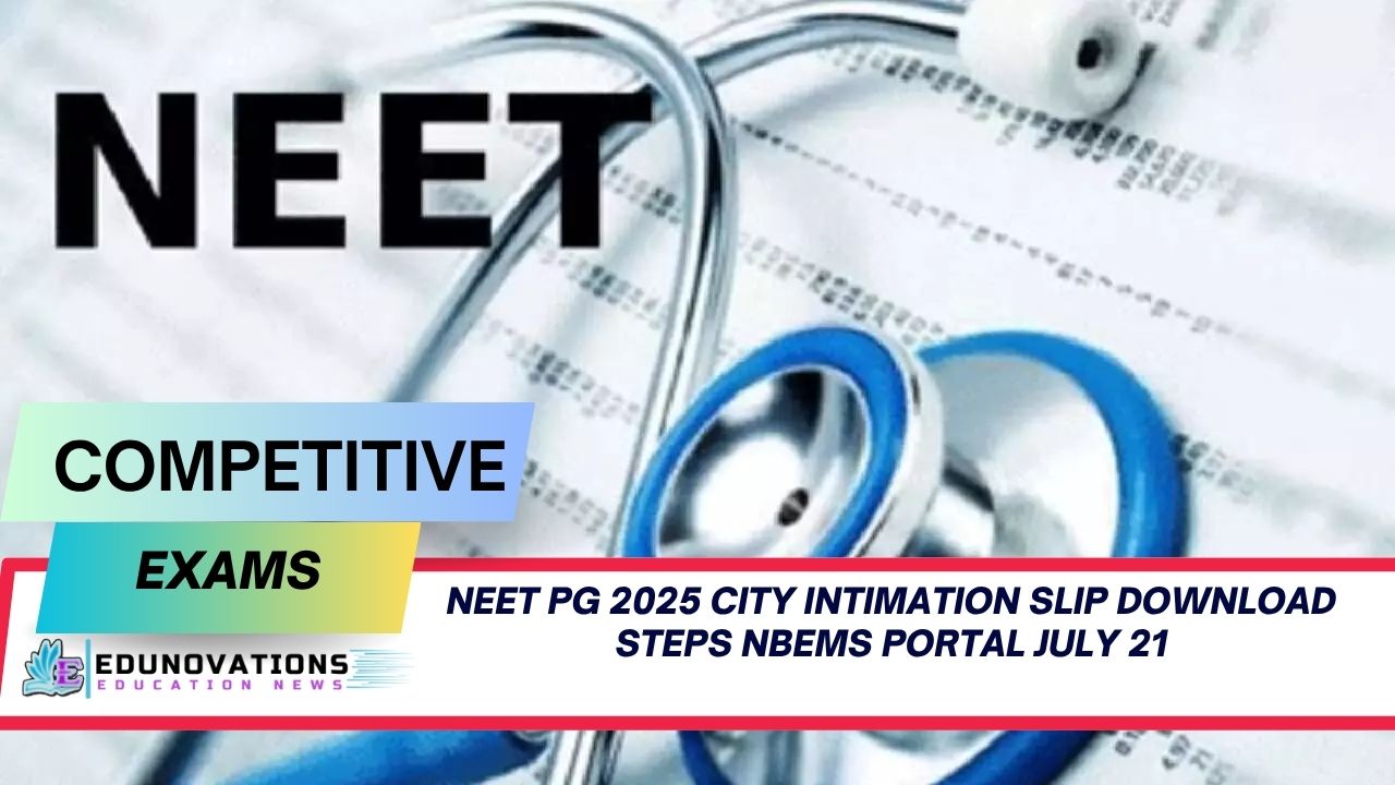 NEET PG 2025 city intimation slip download steps NBEMS portal