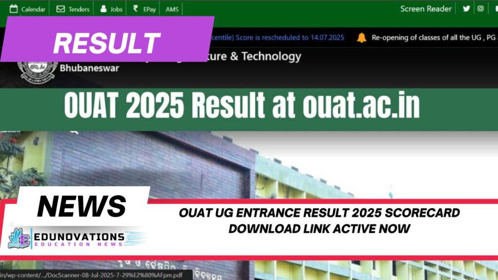 ouat ug entrance result 2025 scorecard download link active now