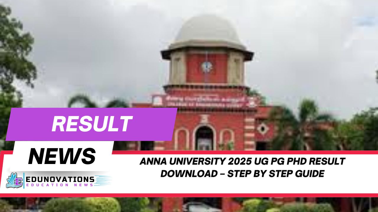 Anna University 2025 UG PG PhD result download