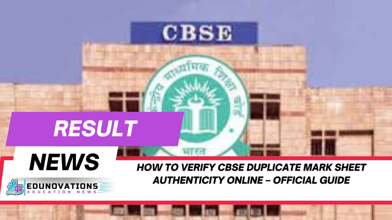 How to verify CBSE duplicate mark sheet authenticity online