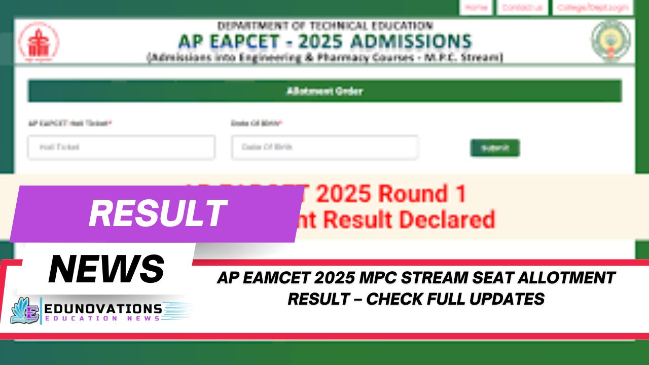 AP EAMCET 2025 MPC stream seat allotment result