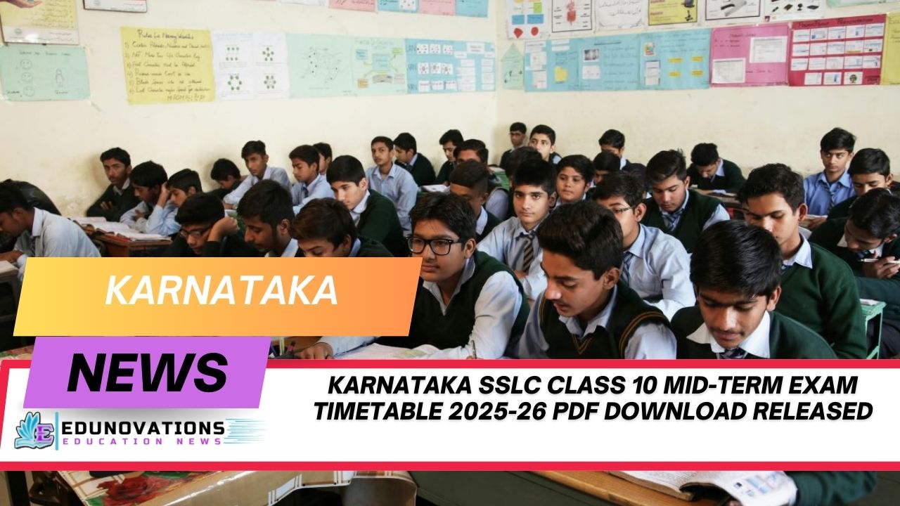 Karnataka SSLC Class 10 mid-term exam timetable 2025-26 PDF download
