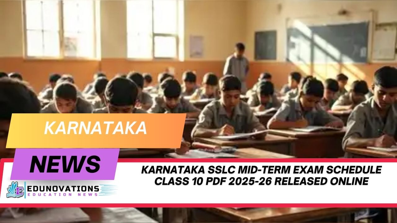 Karnataka SSLC mid-term exam schedule class 10 PDF 2025-26