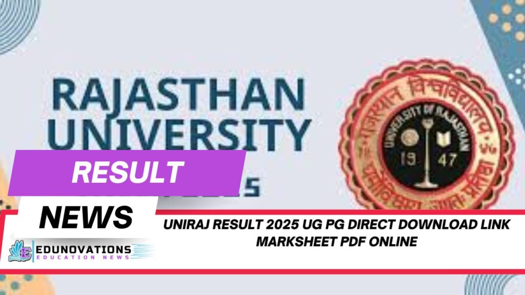 Uniraj result 2025 UG PG direct download link marksheet PDF