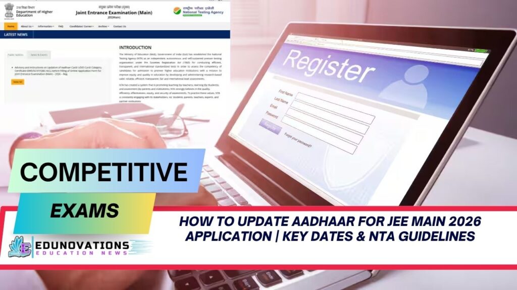 how to update Aadhaar for JEE Main 2026 application
