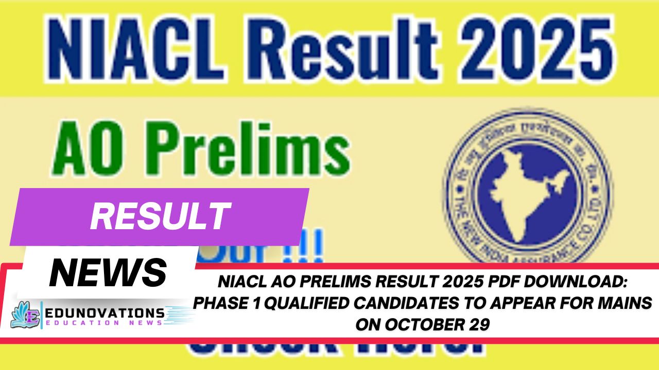 NIACL AO Prelims Result 2025 PDF Download