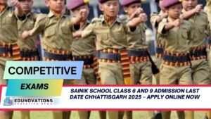 Sainik School class 6 and 9 admission last date Chhattisgarh 2025