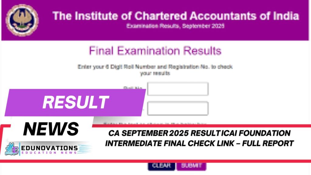 CA September 2025 result