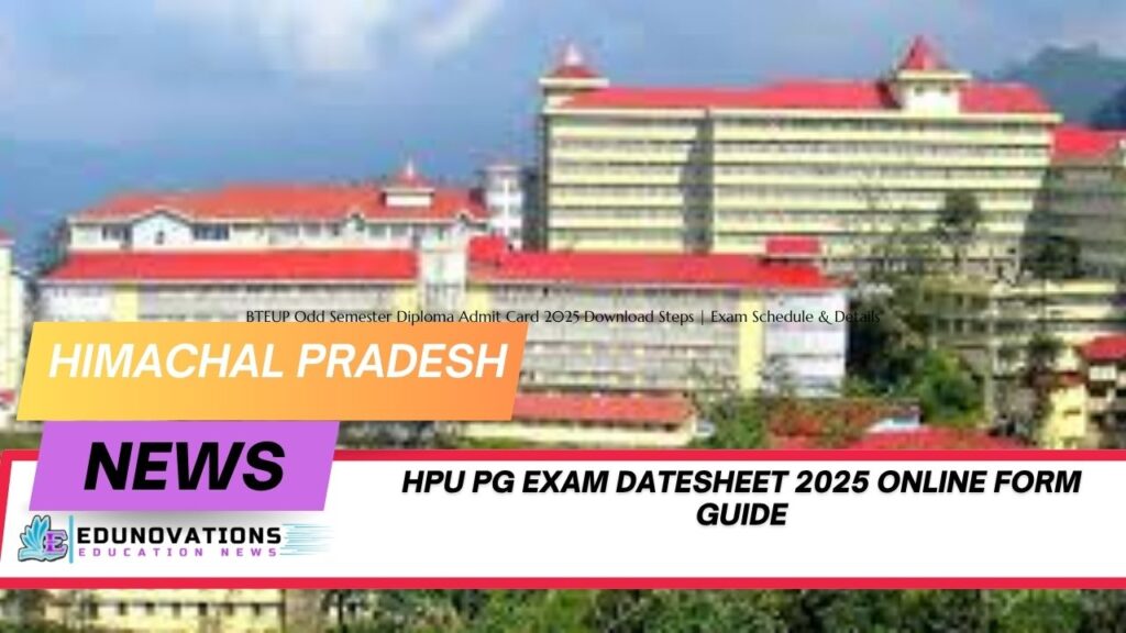 HPU PG exam datesheet 2025