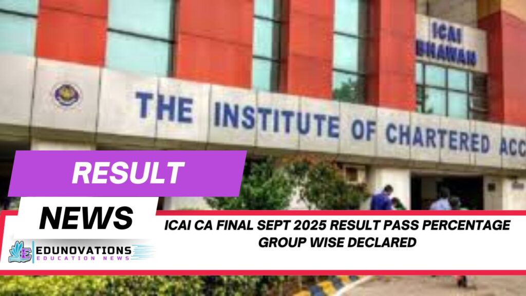ICAI CA Final Sept 2025 result pass percentage group wise