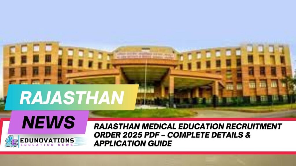 Rajasthan Medical Education recruitment order 2025 PDF