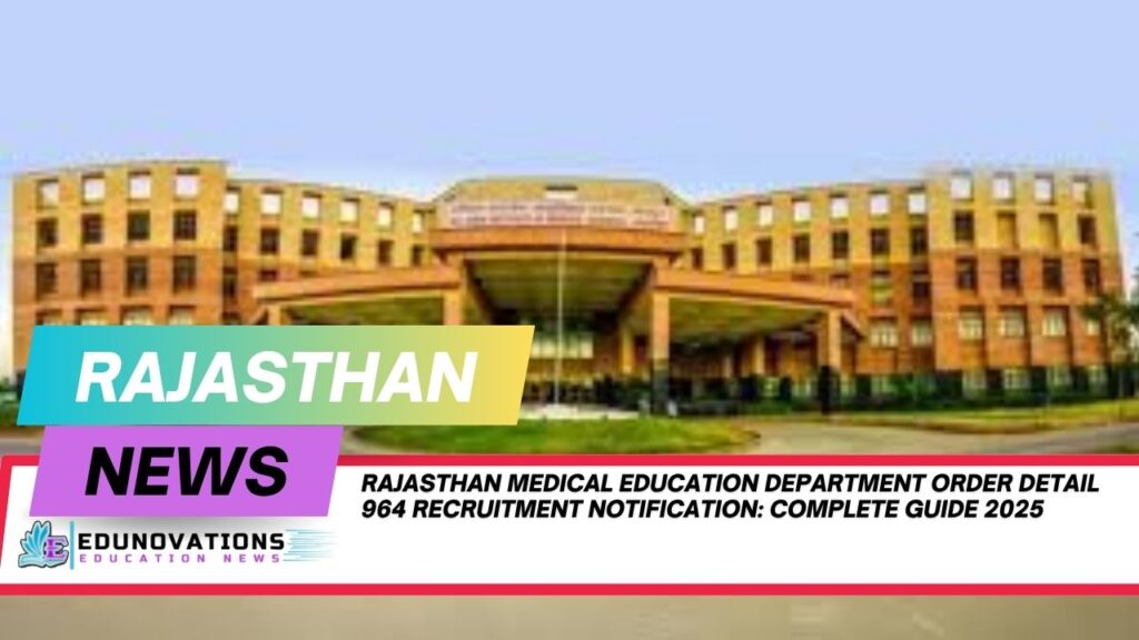 Rajasthan medical education department order detail 964 recruitment notification