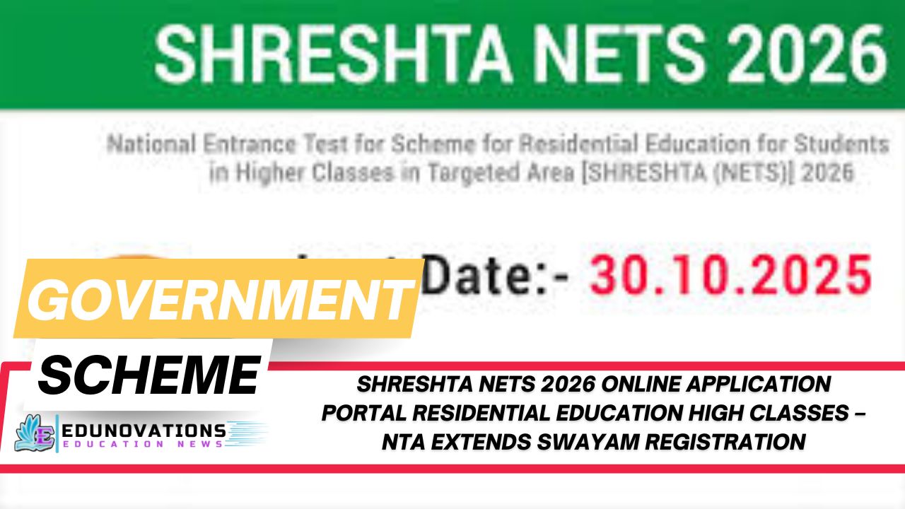 SHRESHTA NETS 2026 online application portal residential education high classes