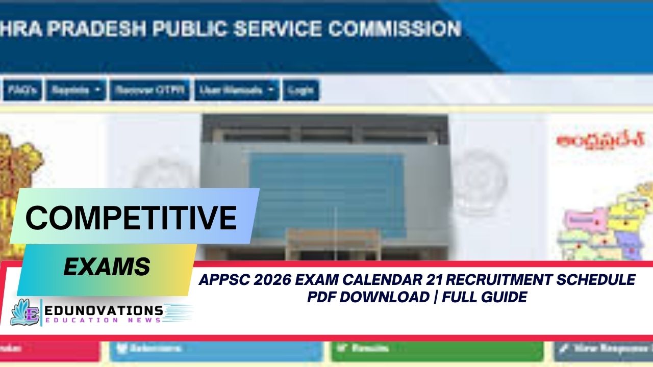 APPSC 2026 exam calendar 21 recruitment schedule pdf download