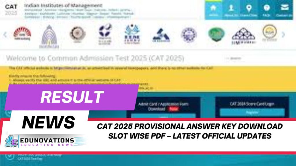 CAT 2025 provisional answer key download slot wise PDF