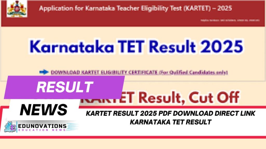 KARTET Result 2025 PDF download direct link Karnataka TET result