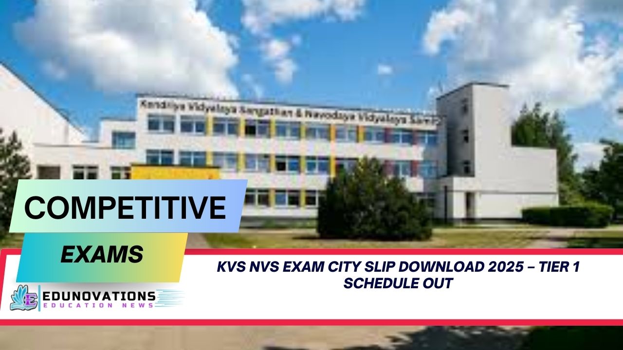 KVS NVS exam city slip download 2025