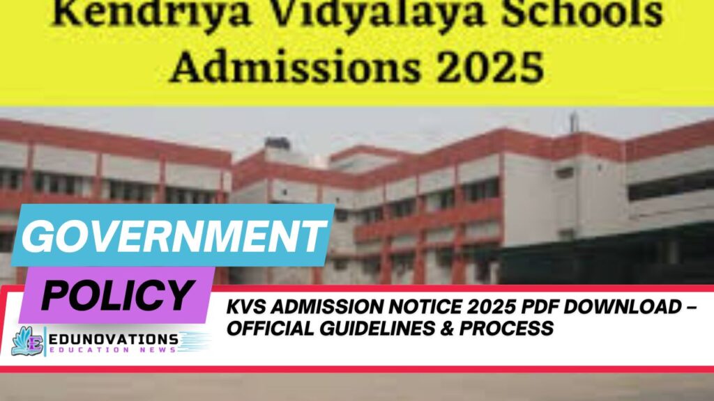 KVS admission notice 2025 PDF download