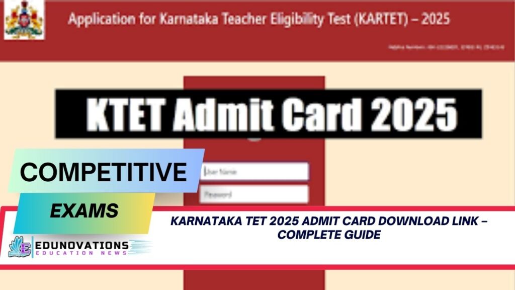Karnataka TET 2025 admit card download link