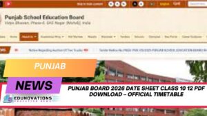 Punjab Board 2026 date sheet class 10 12 PDF download