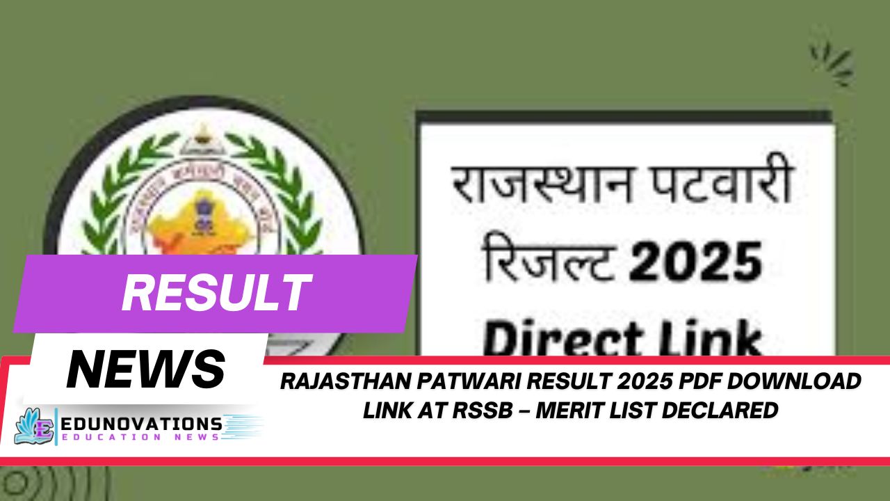 Rajasthan Patwari Result 2025 PDF download link