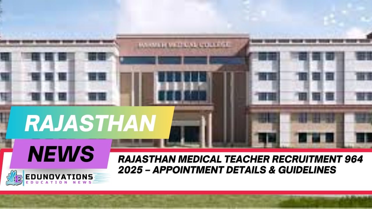 Rajasthan medical teacher recruitment 964 2025