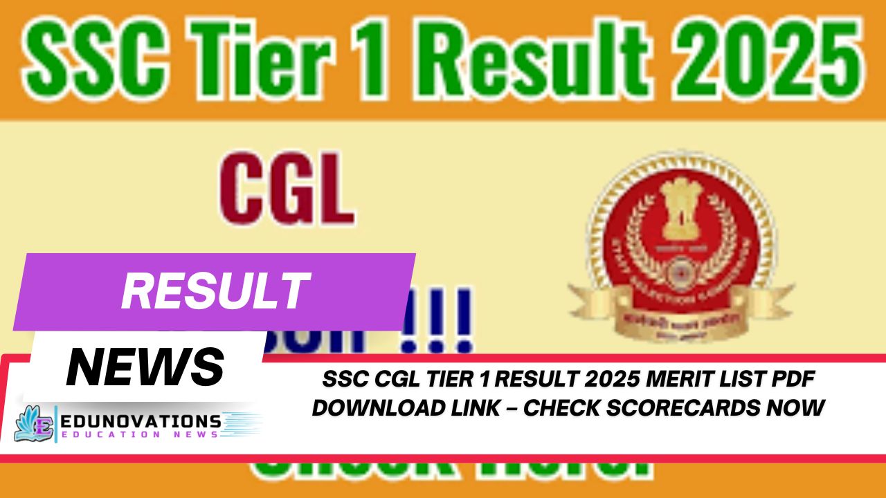 SSC CGL Tier 1 result 2025 merit list PDF download link