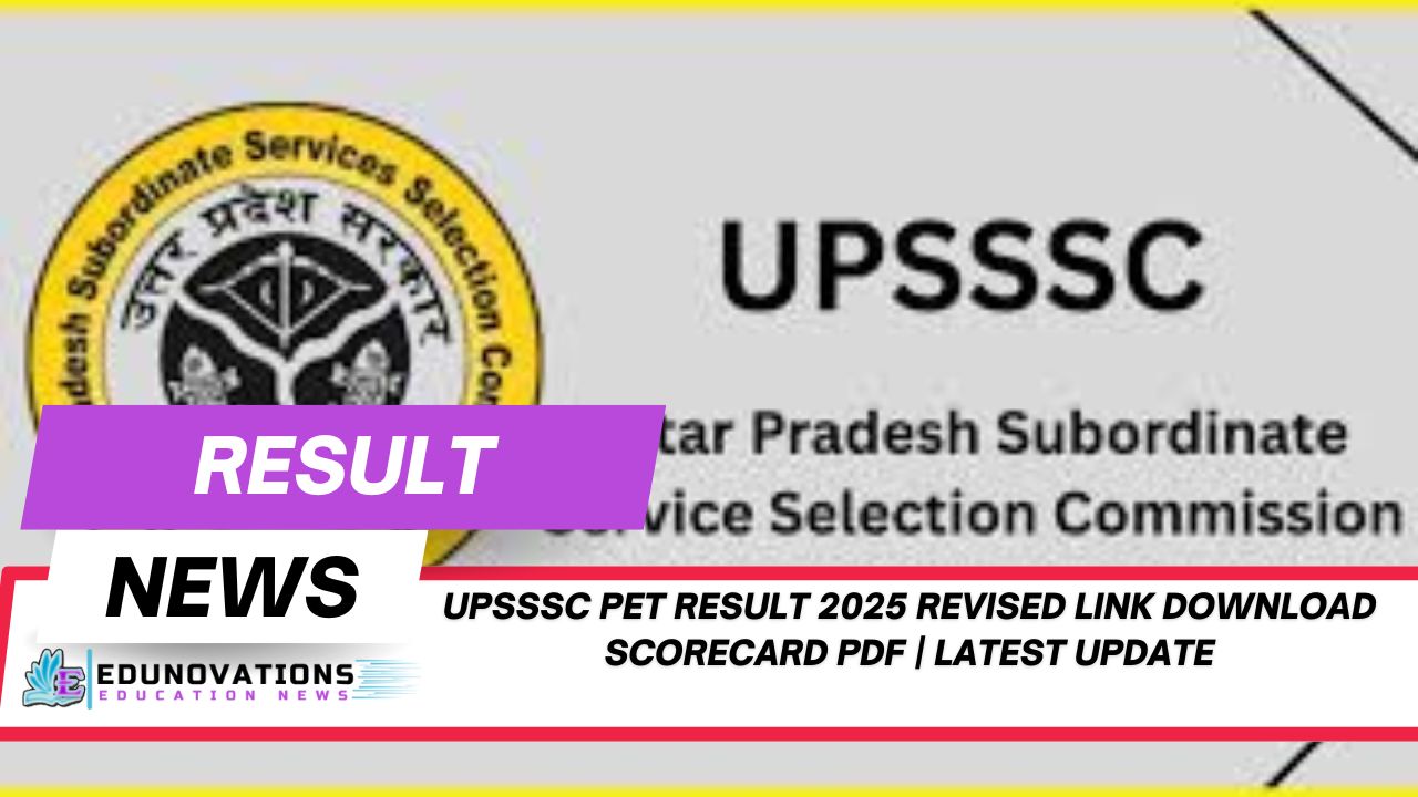 UPSSSC PET Result 2025 revised link download scorecard pdf