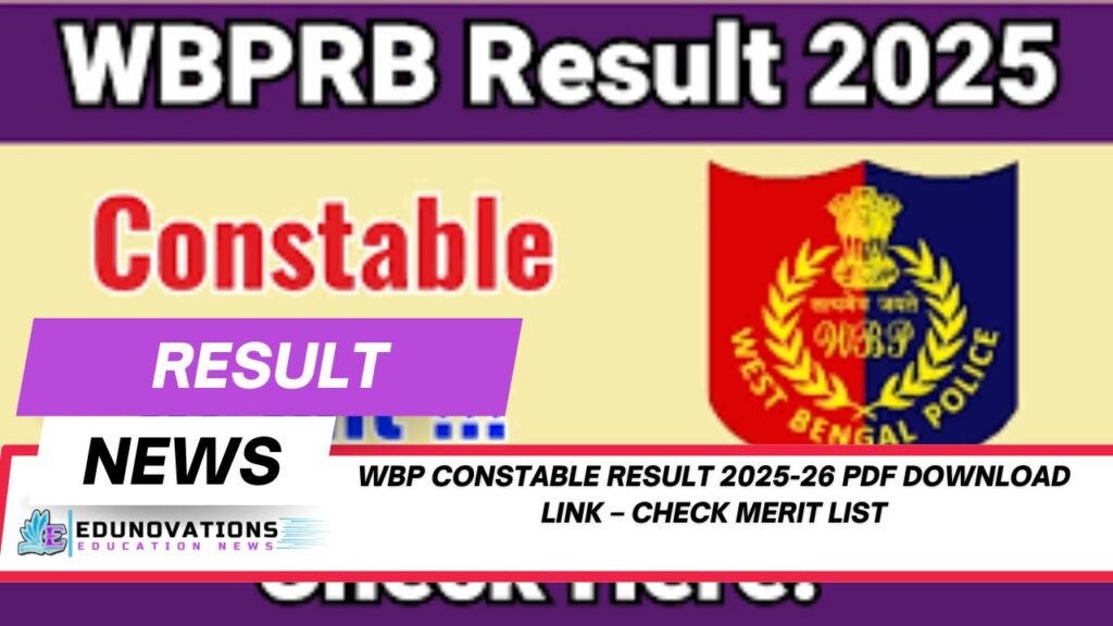 WBP Constable Result 2025-26 PDF download link
