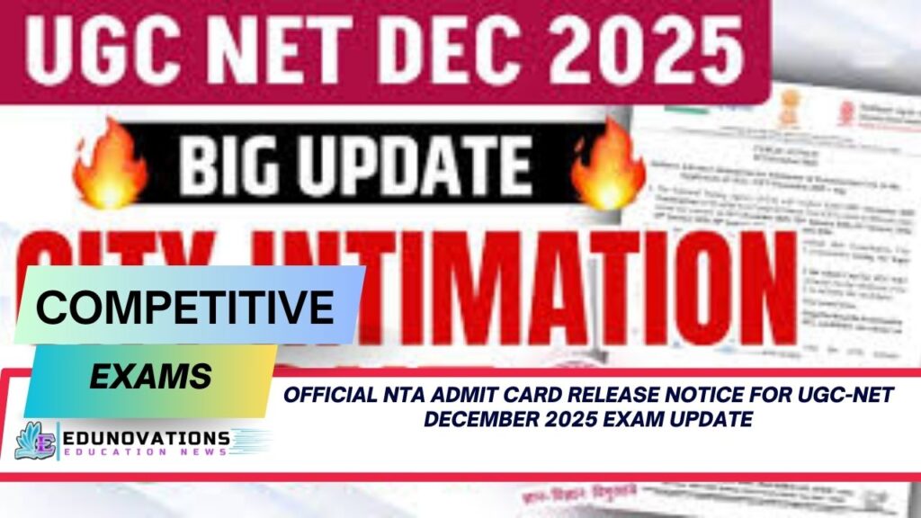 official NTA admit card release notice for UGC-NET December 2025 exam
