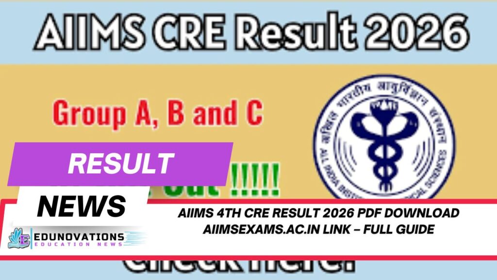 AIIMS 4th CRE Result 2026 PDF download aiimsexams.ac.in link
