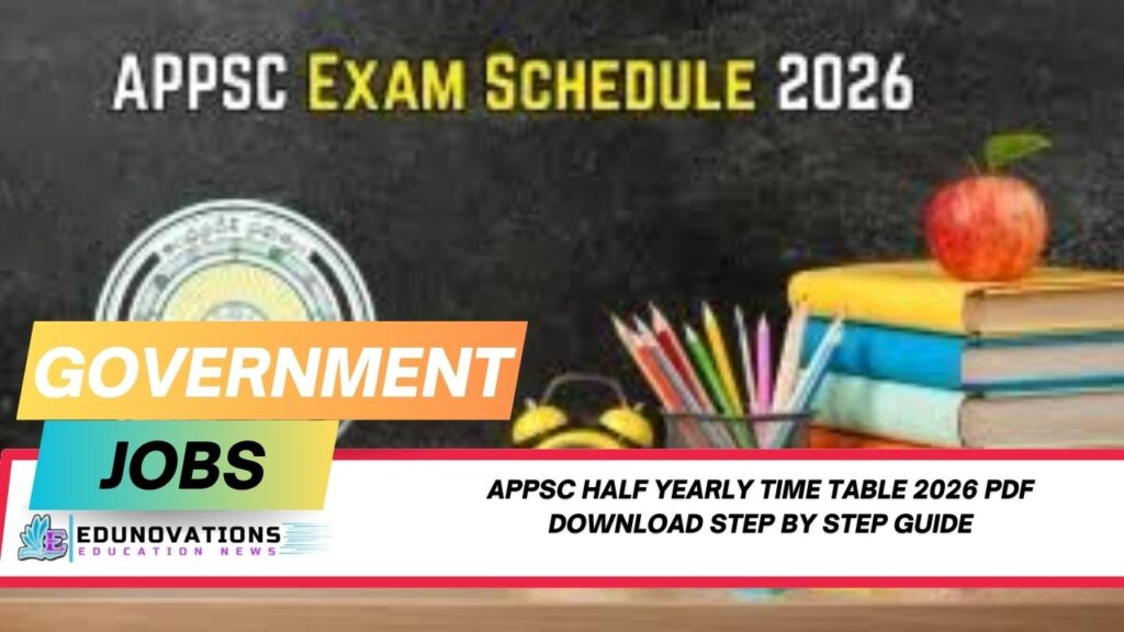 APPSC Half Yearly Time Table 2026 PDF download step by step guide