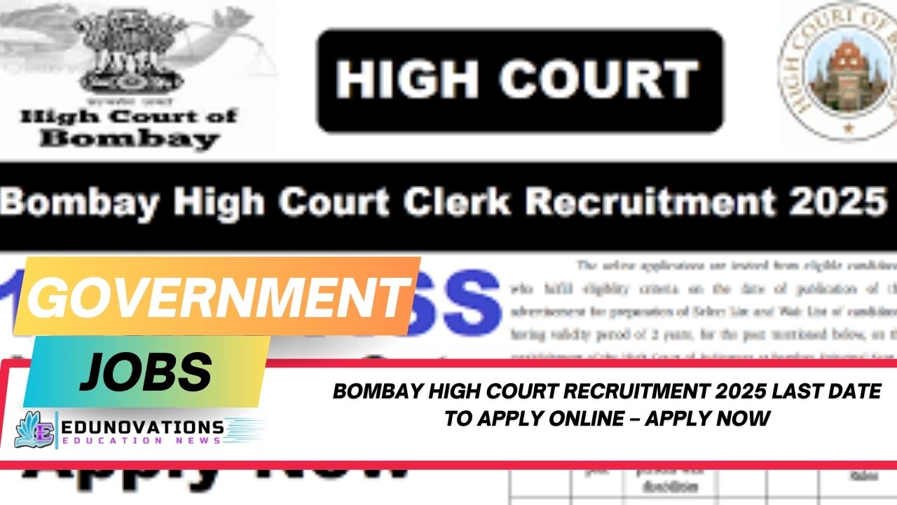 Bombay High Court recruitment 2025 last date to apply online