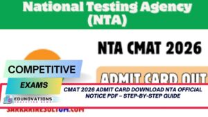 CMAT 2026 admit card download NTA official notice PDF