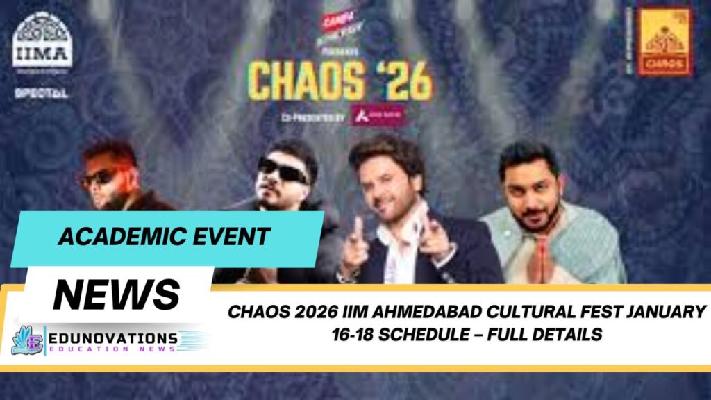 Chaos 2026 IIM Ahmedabad cultural fest January 16‑18 schedule