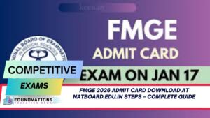 FMGE 2026 admit card download at natboard.edu.in steps