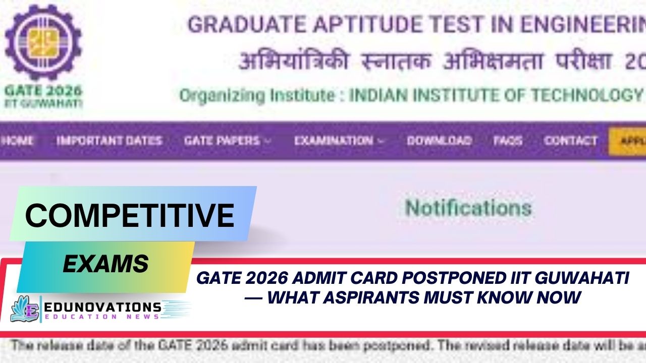 GATE 2026 admit card postponed IIT Guwahati