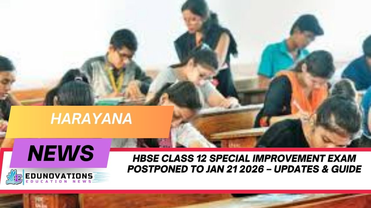 HBSE Class 12 special improvement exam postponed to Jan 21 2026