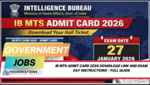 IB MTS Admit Card 2026 download link and exam day instructions