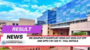 IIM Udaipur PI shortlist 2026 CAT 2025 cut off and apply by Jan 11