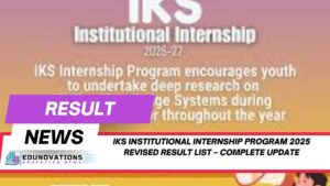 IKS Institutional Internship Program 2025 revised result list