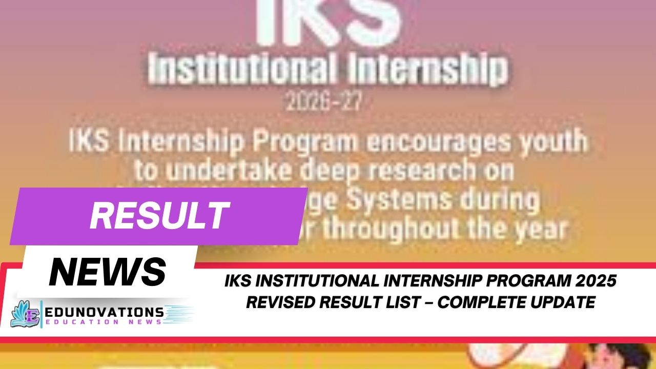 IKS Institutional Internship Program 2025 revised result list