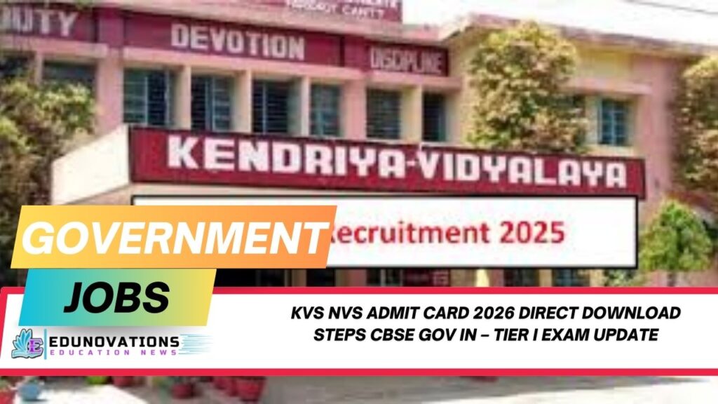 KVS NVS Admit Card 2026 direct download steps cbse gov in