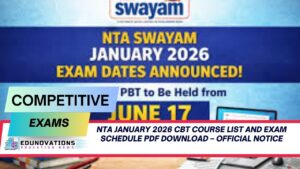 NTA January 2026 CBT course list and exam schedule PDF download