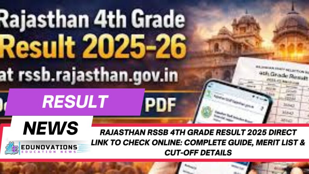 Rajasthan RSSB 4th Grade Result 2025 direct link to check online