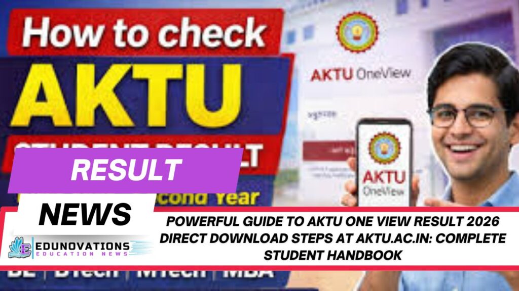 AKTU One View Result 2026 direct download steps at aktu.ac.in