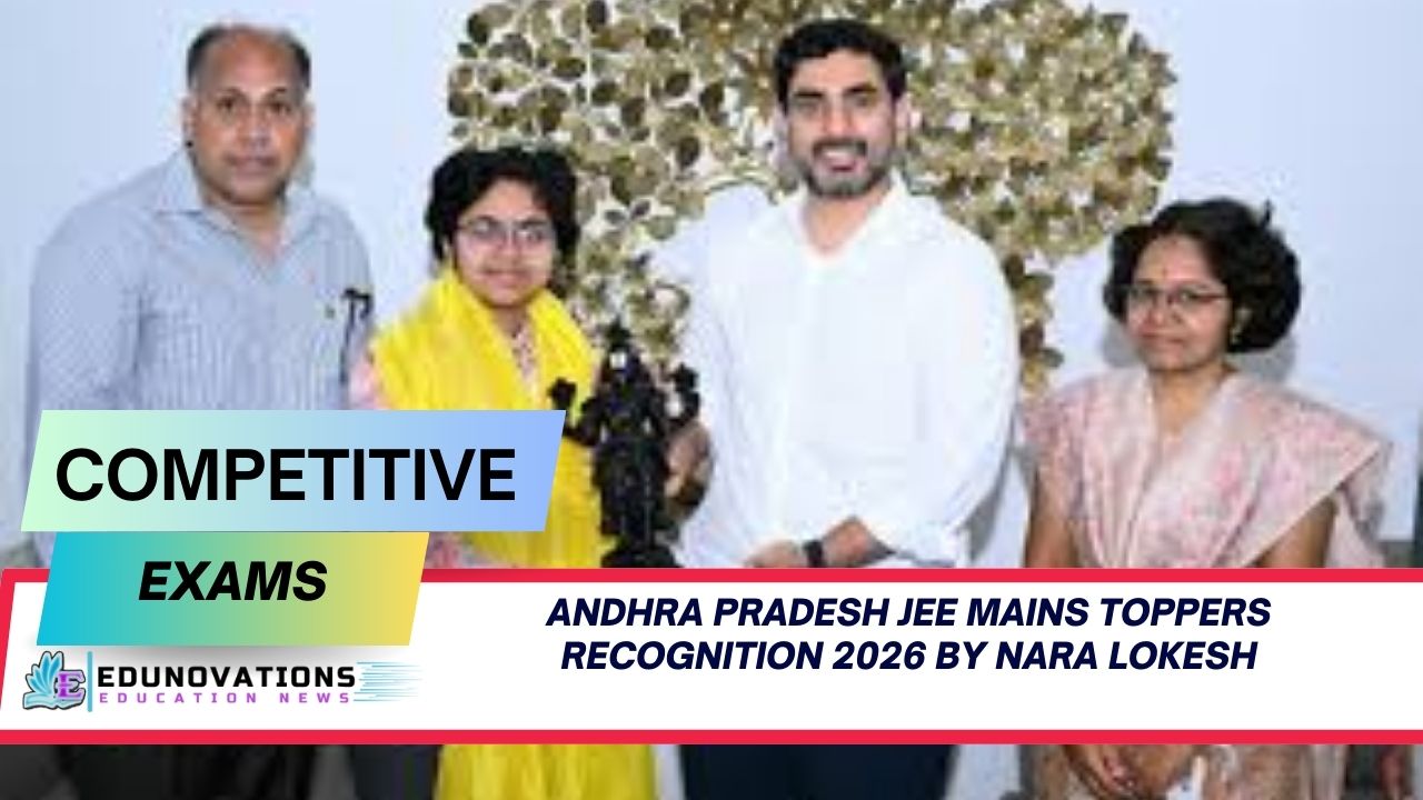 Andhra Pradesh JEE Mains toppers recognition 2026 by Nara Lokesh